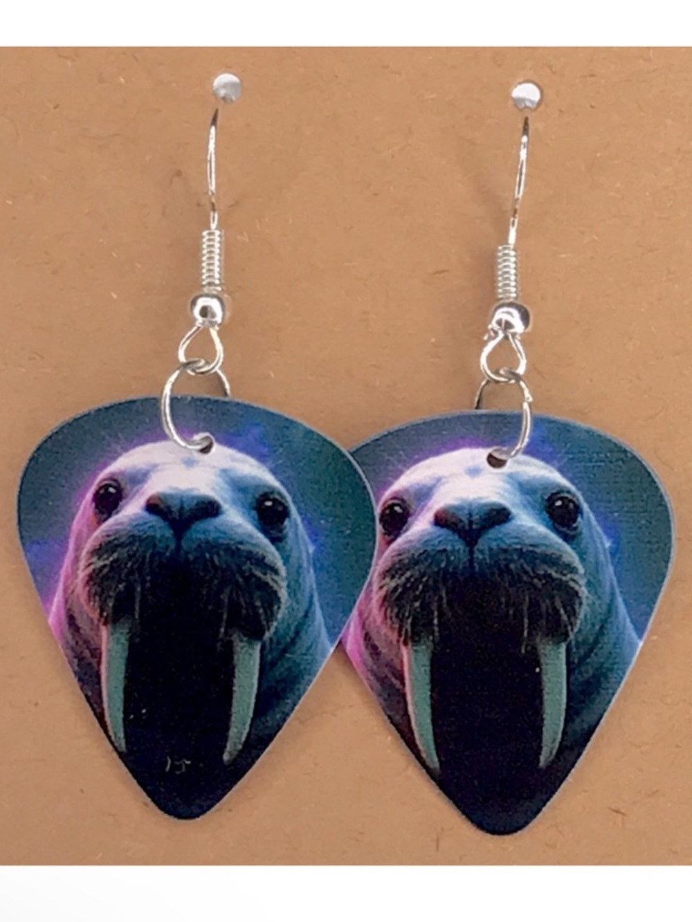 Walrus Guitar Pick Earrings Fashion Jewelry